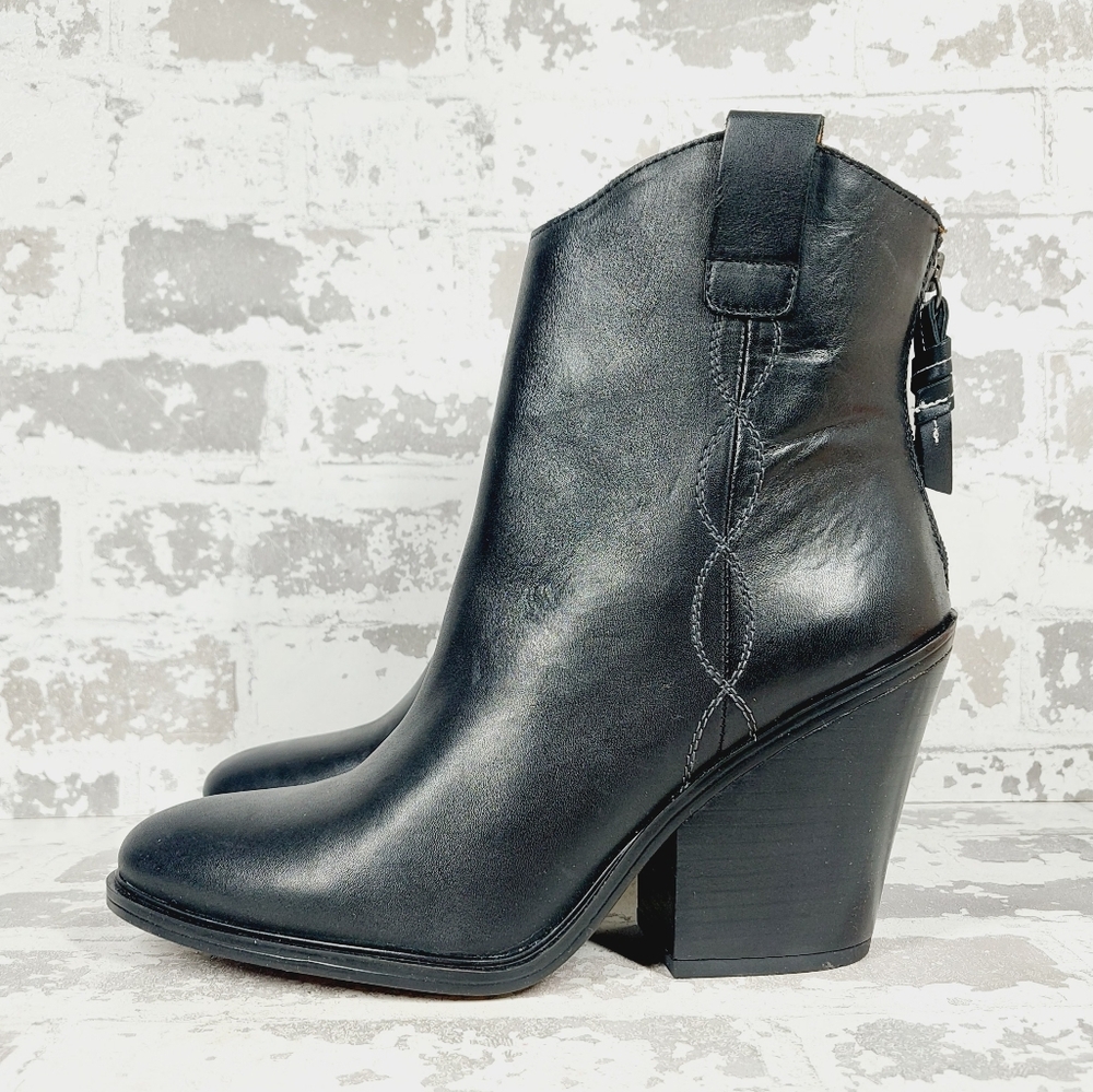 NEW Franco Sarto Women’s Germaine Black Western Ankle Bootie C127
